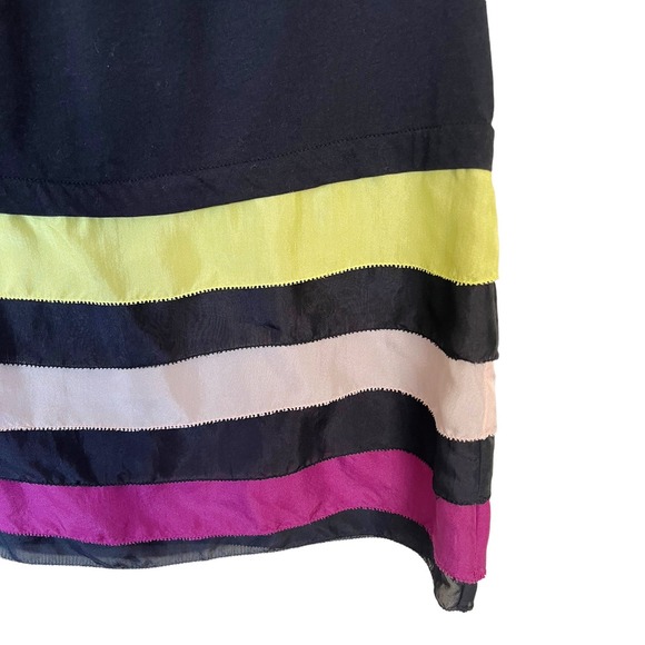 HOSS INTROPIA Black Top Scoop Neck Sleeveless Silk Pink Trims Spain Medium NWT - Picture 3 of 10